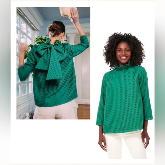 Tuckernuck Tops - Tuckernuck Emerald Ruffle Blouse - Sz S